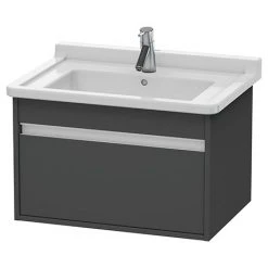 Duravit Ketho 800mm Wall Mounted Vanity Unit with Starck 3 Basin - Graphite Matt | Modern Bathroom Storage