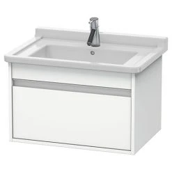 Duravit Ketho 800mm 1-Drawer Wall Mounted Vanity Unit with Starck 3 Basin - White Matt | Modern Bathroom Storage