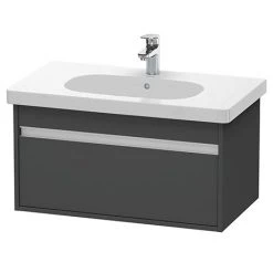 Duravit Ketho 800mm Wall Mounted Vanity Unit with D-Code Basin - Graphite Matt