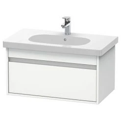 Duravit Ketho 800mm Wall Mounted Vanity Unit with D-Code Basin - White Matt | Space-Saving Bathroom Furniture