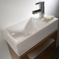 Tavistock Kobe 450mm Wall Mounted Unit & Basin - Gloss White | Modern Wall Hung Vanity -Vanity Units Shop KWM45BK D1 460