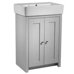 Tavistock Lansdown 550mm Freestanding Vanity Unit with Basin in Pebble Grey - Modern Bathroom Furniture
