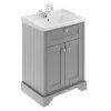 Old London 600mm 2-Door Freestanding Cabinet & Basin in Storm Grey