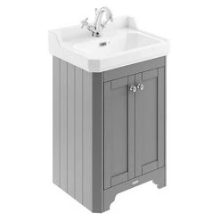 Old London 600mm Freestanding Cabinet & Basin in Storm Grey - Elegant Bathroom Vanity Unit