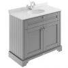 Old London 1000mm Freestanding Vanity Unit with Single Bowl and Grey Marble Top - Storm Grey