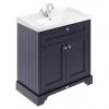Old London 800mm 2-Door Cabinet & Basin - Twilight Blue Freestanding Vanity Unit