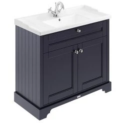 Old London 1000mm 2-Door Freestanding Vanity Unit with Basin - Twilight Blue