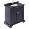 Old London 800mm Freestanding Vanity Unit with Single Bowl & Black Marble Top - Twilight Blue