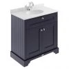 Old London 800mm Freestanding Vanity Unit with Grey Marble Top & Single Bowl - Twilight Blue