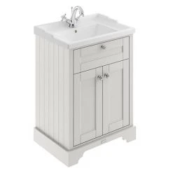 Old London 600mm 2-Door Cabinet & Basin - Timeless Sand Freestanding Vanity Unit