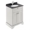 Old London 600mm Freestanding Vanity Unit with Black Marble Top - Timeless Sand