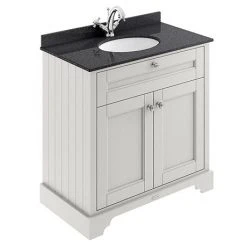 Old London 800mm Freestanding Vanity Unit with Black Marble Top & Single Bowl - Timeless Sand