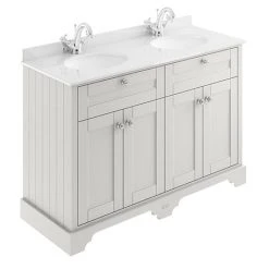Old London 1200mm Freestanding Vanity Unit with White Marble Top - Timeless Sand