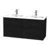 Miller London 120 Black Wall Hung Four Drawer Vanity Unit with Double Basin