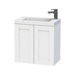 Miller London 60 Wall Hung Two Door Vanity Unit + Basin (White)