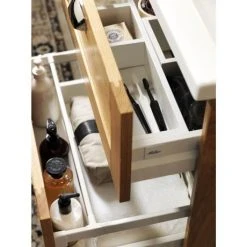 Miller London 120 Wall Hung Four Drawer Vanity Unit with Double Basin - White -Vanity Units Shop LOND60WHIDR D3N 460 2