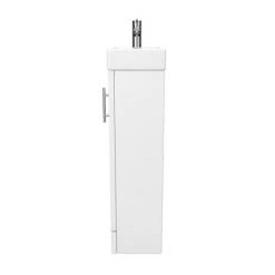 Milan Small Freestanding Vanity Unit - Gloss White | W400 x D222mm | Compact Bathroom Storage -Vanity Units Shop MILFSGW n d2 460
