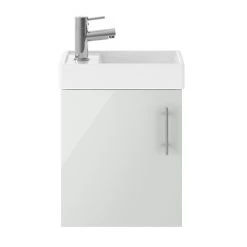 Milan 400mm Grey Mist Compact Wall Hung Vanity Basin Unit - Space-Saving Bathroom Solution