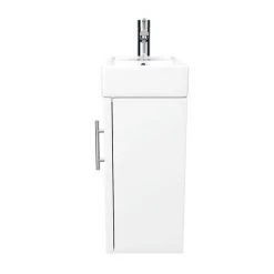 Milan Modern Wall Hung Basin Vanity Unit - Gloss White (W400 x D222mm) - Sleek Bathroom Storage Solution -Vanity Units Shop MILWHGW D4 460