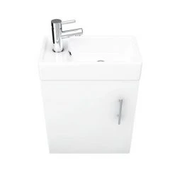 Milan Modern Wall Hung Basin Vanity Unit - Gloss White (W400 x D222mm) - Sleek Bathroom Storage Solution -Vanity Units Shop MILWHGW D5 460