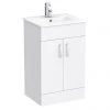 Toreno White 500mm Freestanding Vanity Unit - Flat Packed, Modern Bathroom Storage