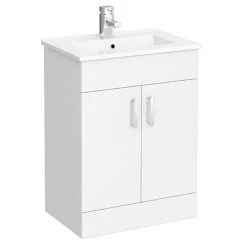 Toreno White 620mm Freestanding Vanity Unit - Flat Packed