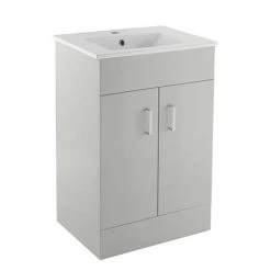 Toreno Light Grey 500mm Modern Freestanding Vanity Unit | Stylish Bathroom Storage