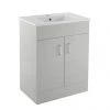 Toreno Light Grey 600mm Modern Freestanding Vanity Unit - Sleek Bathroom Storage