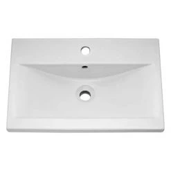 Toreno 500mm Modern High Gloss White Freestanding Vanity Unit with Mid Edged Basin -Vanity Units Shop MVME500 D2 460