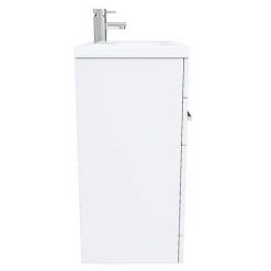 Toreno 800mm Freestanding Vanity Unit - Modern High Gloss White with Mid Edged Basin -Vanity Units Shop MVME800 D5 460
