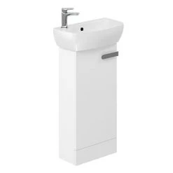 Britton MyHome Cloakroom Floor Standing Vanity Unit - White | Modern Storage Solution