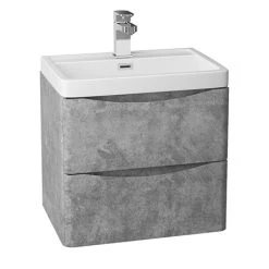 Monza Concrete Effect 500mm Wall Mounted Vanity Unit - Modern Bathroom Storage Solution