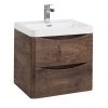 Monza Chestnut 500mm Wide Wall Mounted Vanity Unit - Modern Bathroom Storage Solution