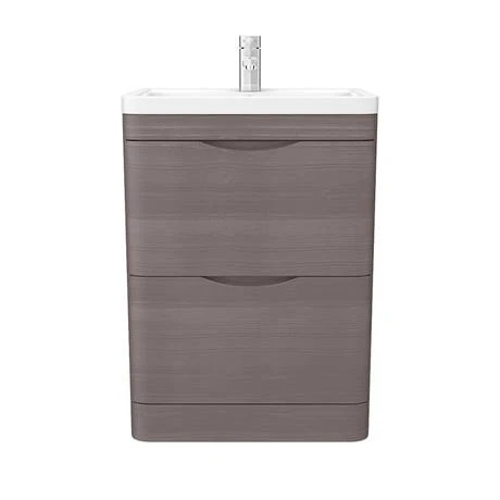 Monza 600mm Floor Standing Vanity Unit in Stone Grey Woodgrain | Freestanding Bathroom Furniture 5 Monza 600mm Floor Standing Vanity Unit in Stone Grey Woodgrain | Freestanding Bathroom Furniture - Image 5