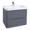 Monza Matt Grey 600mm Wide Wall Mounted Vanity Unit - Stylish & Space-Saving Bathroom Solution