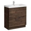 Monza Chestnut 750mm Wide Floor Standing Vanity Unit - Freestanding Bathroom Furniture
