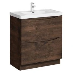 Monza Chestnut 750mm Wide Floor Standing Vanity Unit - Freestanding Bathroom Furniture