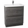 Monza Graphite Oak 750mm Wide Floor Standing Vanity Unit | Freestanding Bathroom Vanity