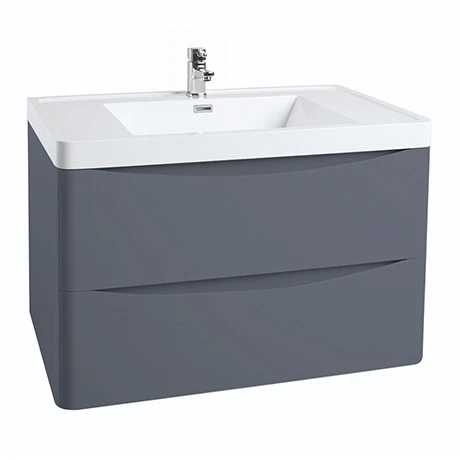 Monza Matt Grey 750mm Wide Wall Mounted Vanity Unit β Modern Bathroom Storage Solution 1 Monza Matt Grey 750mm Wide Wall Mounted Vanity Unit β Modern Bathroom Storage Solution