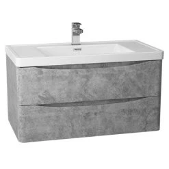 Monza Concrete Effect 900mm Wall Mounted Vanity Unit - Sleek Modern Design