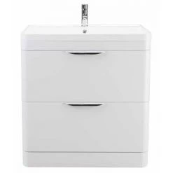 Monza Floor Standing Vanity Unit with Chrome Handles - 800mm Width x 445mm Depth -Vanity Units Shop Monza 800 Floor Standing Vanity Unit with Basin d1 460