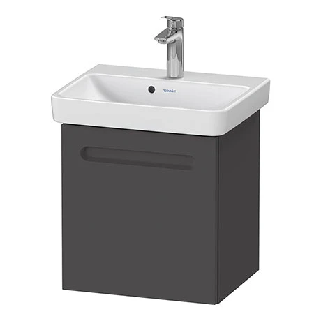 Duravit No.1 500mm Graphite Matt Wall Mounted Vanity Unit with Basin - Modern Bathroom Furniture 1 Duravit No.1 500mm Graphite Matt Wall Mounted Vanity Unit with Basin - Modern Bathroom Furniture