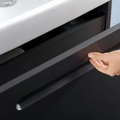 Duravit No.1 800mm Graphite Matt Wall Mounted Vanity Unit with Basin | Modern 1-Drawer Design -Vanity Units Shop N550GRA Drawer1 460 5