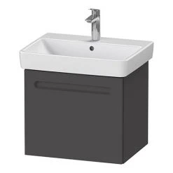 Duravit No.1 600mm Graphite Matt Wall Mounted Vanity Unit with Basin - Modern Bathroom Design