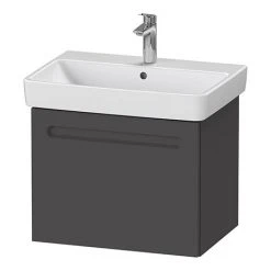Duravit No.1 650mm Graphite Matt Wall Mounted Vanity Unit with Basin - Modern Bathroom Storage