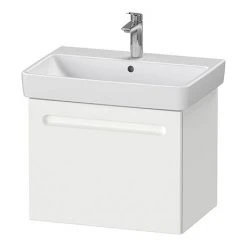 Duravit No.1 650mm White Matt Wall Hung Vanity Unit with 1-Drawer & Basin (Trap Cut-Out)