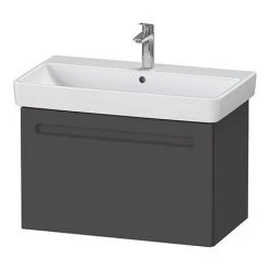 Duravit No.1 800mm Graphite Matt Wall Mounted Vanity Unit with Basin | Modern 1-Drawer Design