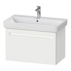 Duravit No.1 800mm White Matt Wall Mounted Vanity Unit with Basin & Drawer - Modern Bathroom Design