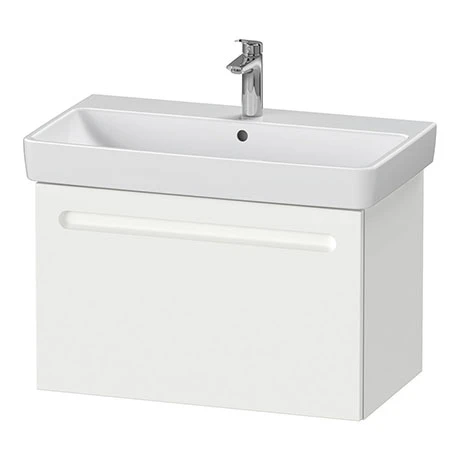 Duravit No.1 800mm White Matt Wall Mounted Vanity Unit with Basin & Drawer - Modern Bathroom Design 1 Duravit No.1 800mm White Matt Wall Mounted Vanity Unit with Basin & Drawer - Modern Bathroom Design