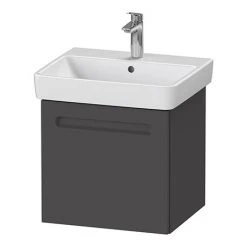 Duravit No.1 550mm Graphite Matt Wall Hung Vanity Unit with Basin | 1-Drawer | Trap Cut-Out